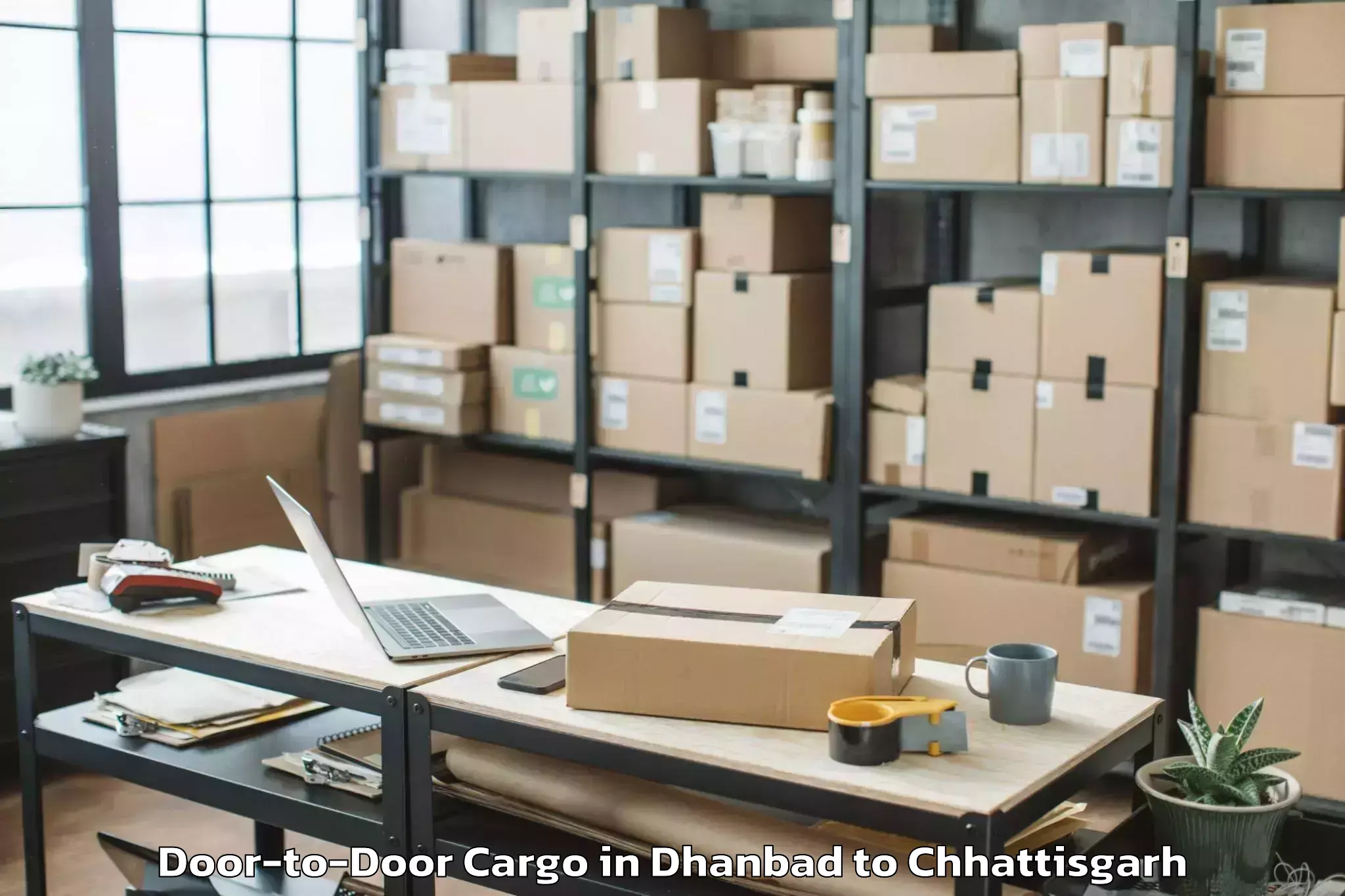 Efficient Dhanbad to Janjgir Door To Door Cargo